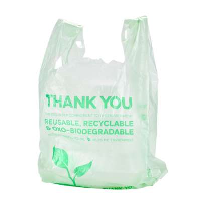 bio shopping bag 100% biodegradable and compostable PBAT PLA T-shirt shopping bag